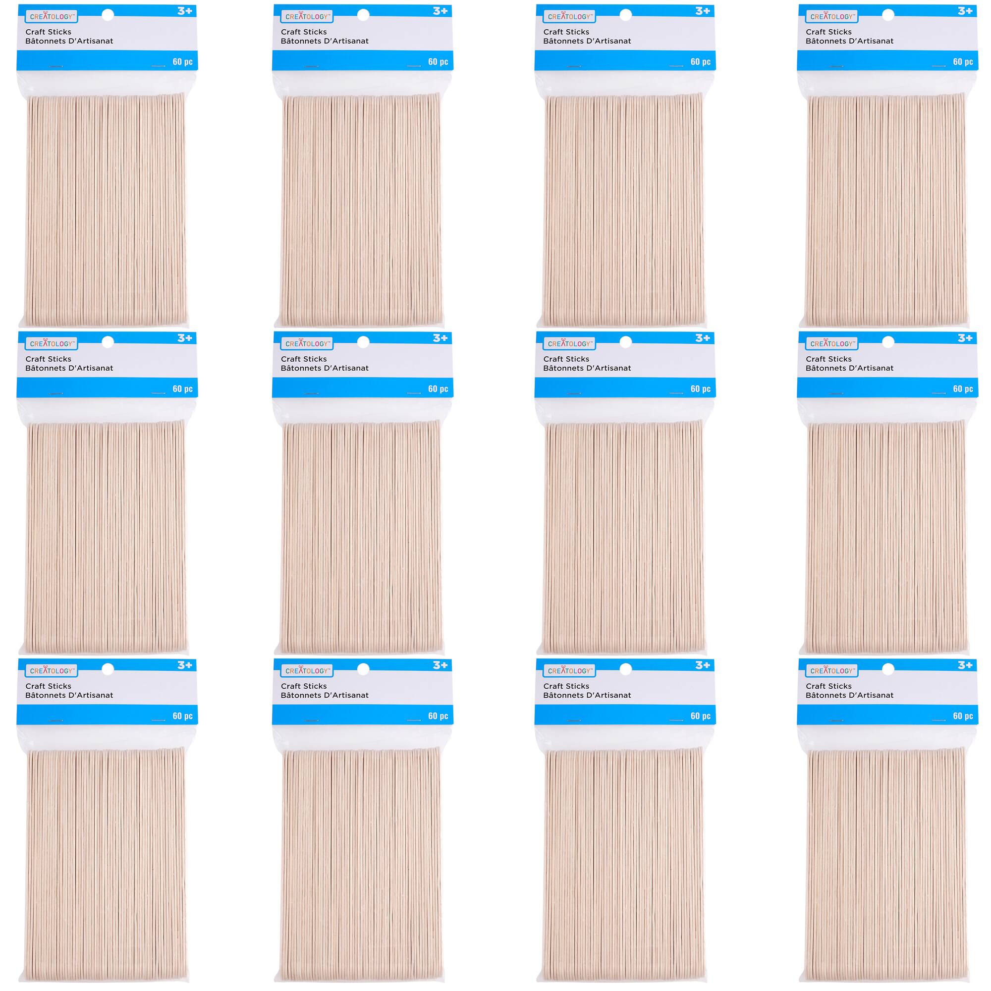 12 Packs: 60 ct. (720 total) Jumbo Wood Craft Sticks by Creatology™